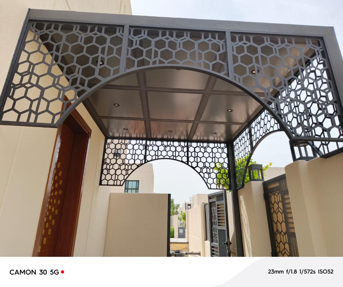 Wide arch laser cut canopy